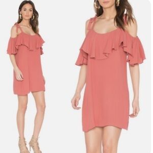 MISA Emil Mauve Pink Shoulder Tie Dress XS